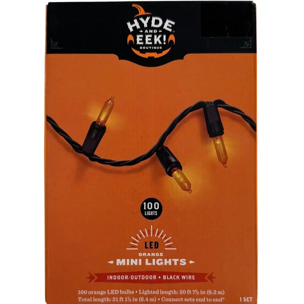 Hyde and Eek Mini LED Orange String Lights NEW